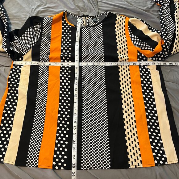 Women's Colorful LS Blouse 1XL - Picture 6 of 7